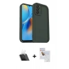 MARSİLYAN™- Oppo A16 Kılıf Yankı Yansıma Özel Seri - Siyah Seramik Nano Ekran Koruyucu + Kamera Lens Koruma Cam - SF