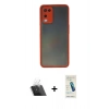 MARSİLYAN™- Oppo A54 4G Kılıf Ahenk Çizgi Serisi - Şeffaf Pasifik Cam Ekran Koruyucu + Kamera Lens Koruma Cam - SF