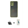 MARSİLYAN™- Oppo A54 4G Kılıf Ahenk Çizgi Serisi - Şeffaf Pasifik Cam Ekran Koruyucu + Kamera Lens Koruma Cam - SF