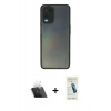 MARSİLYAN™- Oppo A54 4G Kılıf Ahenk Çizgi Serisi - Şeffaf Pasifik Cam Ekran Koruyucu + Kamera Lens Koruma Cam - SF