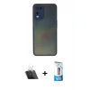 MARSİLYAN™- Oppo A54 4G Kılıf Ahenk Çizgi Serisi - Siyah 5D Eko Cam Ekran Koruyucu + Kamera Lens Koruma Cam - SF