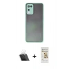 MARSİLYAN™- Oppo A54 4G Kılıf Ahenk Çizgi Serisi - Siyah Mat Seramik Nano Ekran Koruyucu + Kamera Lens Koruma Cam - SF