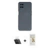 MARSİLYAN™- Oppo A54 4G Kılıf Ahenk Serisi - Siyah Mat Seramik Nano Ekran Koruyucu + Kamera Lens Koruma Cam - SF
