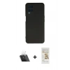 MARSİLYAN™- Oppo A54 4G Kılıf Ahenk Serisi - Siyah Mat Seramik Nano Ekran Koruyucu + Kamera Lens Koruma Cam - SF