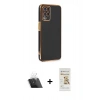 MARSİLYAN™- Oppo A54 4G Kılıf Yankı Serisi - Siyah Mat Seramik Nano Ekran Koruyucu + Kamera Lens Koruma Cam - SF