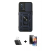 MARSİLYAN™- Oppo A74 4G Kılıf Ahenk Klasik - Siyah 3D Antistatik Mat Seramik Nano Ekran Koruyucu + Kamera Lens Koruma Cam - SF