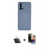 MARSİLYAN™- Oppo A74 4G Kılıf Ahenk Serisi - Siyah 3D Antistatik Mat Seramik Nano Ekran Koruyucu + Kamera Lens Koruma Cam - SF