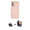 MARSİLYAN™- Oppo A74 4G Kılıf Ahenk Serisi - Siyah 3D Antistatik Mat Seramik Nano Ekran Koruyucu + Kamera Lens Koruma Cam - SF