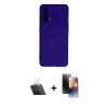 MARSİLYAN™- Oppo A74 4G Kılıf Ahenk Serisi - Siyah 3D Antistatik Mat Seramik Nano Ekran Koruyucu + Kamera Lens Koruma Cam - SF