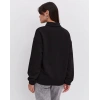 MARSiLYAN- Oversize Yarım Farmuarlı Yakalı Basic SweatShirt - Siyah