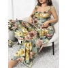 MARSiLYAN-  Özel Tasarım Büyük Beden Çiçek Desenli 2li Pijama Takımı