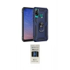 MARSİLYAN™- P40 Lite E Kılıf Ahenk Klasik Koleksiyonu - Siyah 5D Hayalet Cam Ekran Koruyucu