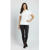 MARSiLYAN- Pike Kumaş Düğmeli Yaka Regular Rahat Günlük Kısa Kol Tişört T-shirt - Beyaz