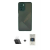 MARSİLYAN™- Poco F3 Kılıf Ahenk Çizgi Serisi - Siyah 5D Hayalet Cam Ekran Koruyucu + Kamera Lens Koruma Cam - SF