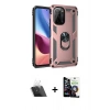 MARSİLYAN™- Poco F3 Kılıf Ahenk Klasik Koleksiyonu - Şeffaf Temperli Cam Ekran Koruyucu + Kamera Lens Koruma Cam - SF