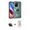 MARSİLYAN™- Poco F3 Kılıf Ahenk Klasik Koleksiyonu - Siyah Mat Seramik Nano Ekran Koruyucu + Kamera Lens Koruma Cam - SF