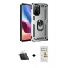 MARSİLYAN™- Poco F3 Kılıf Ahenk Klasik Koleksiyonu - Siyah Mat Seramik Nano Ekran Koruyucu + Kamera Lens Koruma Cam - SF
