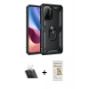 MARSİLYAN™- Poco F3 Kılıf Ahenk Klasik Koleksiyonu - Siyah Mat Seramik Nano Ekran Koruyucu + Kamera Lens Koruma Cam - SF