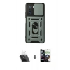 MARSİLYAN™- Poco F3 Kılıf Ahenk Klasik - Şeffaf Temperli Cam Ekran Koruyucu + Kamera Lens Koruma Cam - SF