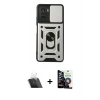 MARSİLYAN™- Poco F3 Kılıf Ahenk Klasik - Şeffaf Temperli Cam Ekran Koruyucu + Kamera Lens Koruma Cam - SF
