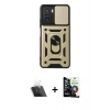 MARSİLYAN™- Poco F3 Kılıf Ahenk Klasik - Şeffaf Temperli Cam Ekran Koruyucu + Kamera Lens Koruma Cam - SF
