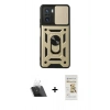MARSİLYAN™- Poco F3 Kılıf Ahenk Klasik - Siyah Mat Seramik Nano Ekran Koruyucu + Kamera Lens Koruma Cam - SF
