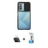 MARSİLYAN™- Poco F3 Kılıf Vadi Çizgi - Siyah 5D Eko Cam Ekran Koruyucu + Kamera Lens Koruma Cam - SF