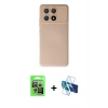 MARSİLYAN™- Poco X6 Pro Kılıf Ahenk Serisi - Siyah 3D Antistatik Seramik Nano Ekran Koruyucu + Raze Metal Kamera Lens - GS