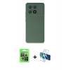 MARSİLYAN™- Poco X6 Pro Kılıf Ahenk Serisi - Siyah 3D Antistatik Seramik Nano Ekran Koruyucu + Raze Metal Kamera Lens - GS