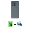 MARSİLYAN™- Poco X6 Pro Kılıf Ahenk Serisi - Siyah 3D Antistatik Seramik Nano Ekran Koruyucu + Raze Metal Kamera Lens - GS
