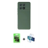 MARSİLYAN™- Poco X6 Pro Kılıf Ahenk Serisi - Siyah 3D Antistatik Seramik Nano Ekran Koruyucu + Raze Metal Kamera Lens - SH
