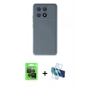 MARSİLYAN™- Poco X6 Pro Kılıf Ahenk Serisi - Siyah 3D Antistatik Seramik Nano Ekran Koruyucu + Raze Metal Kamera Lens - SH