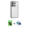 MARSİLYAN™- Poco X6 Pro Kılıf Vadi Minimal - Siyah 3D Antistatik Seramik Nano Ekran Koruyucu + Raze Metal Kamera Lens - SH