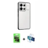 MARSİLYAN™- Poco X6 Pro Kılıf Vadi Minimal - Siyah 3D Antistatik Seramik Nano Ekran Koruyucu + Raze Metal Kamera Lens - SH