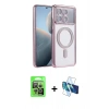 MARSİLYAN™- Poco X6 Pro Kılıf Zirve Doku Prime - Siyah 3D Antistatik Seramik Nano Ekran Koruyucu + Raze Metal Kamera Lens - GS
