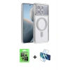 MARSİLYAN™- Poco X6 Pro Kılıf Zirve Doku Prime - Siyah 3D Antistatik Seramik Nano Ekran Koruyucu + Raze Metal Kamera Lens - GS
