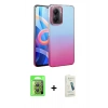 MARSİLYAN™- Poco X7 Pro Kılıf Kıvılcım Minimal Özel Seri - Şeffaf Pasifik Cam Ekran Koruyucu + Raze Metal Kamera Lens - GS