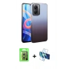 MARSİLYAN™- Poco X7 Pro Kılıf Kıvılcım Minimal Özel Seri - Siyah 3D Antistatik Cam Ekran Koruyucu + Raze Metal Kamera Lens - GS