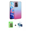MARSİLYAN™- Poco X7 Pro Kılıf Kıvılcım Minimal Özel Seri - Siyah 3D Antistatik Cam Ekran Koruyucu + Raze Metal Kamera Lens - GS