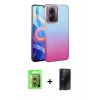 MARSİLYAN™- Poco X7 Pro Kılıf Kıvılcım Minimal Özel Seri - Siyah 3D Antistatik Hayalet Cam Ekran Koruyucu + Raze Metal Kamera Lens - GS