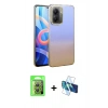 MARSİLYAN™- Poco X7 Pro Kılıf Kıvılcım Minimal Özel Seri - Siyah 3D Antistatik Seramik Nano Ekran Koruyucu + Raze Metal Kamera Lens - GS
