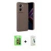 MARSİLYAN™- Poco X7 Pro Kılıf Yankı Yansıma Özel Seri - Şeffaf Pasifik Cam Ekran Koruyucu + Raze Metal Kamera Lens - GS