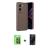 MARSİLYAN™- Poco X7 Pro Kılıf Yankı Yansıma Özel Seri - Siyah 3D Antistatik Hayalet Cam Ekran Koruyucu + Raze Metal Kamera Lens - GS