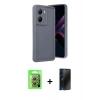 MARSİLYAN™- Poco X7 Pro Kılıf Yankı Yansıma Özel Seri - Siyah 3D Antistatik Hayalet Cam Ekran Koruyucu + Raze Metal Kamera Lens - GS
