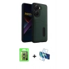 MARSİLYAN™- Poco X7 Pro Kılıf Yörünge Işık Serisi - Siyah 3D Antistatik Seramik Nano Ekran Koruyucu + Raze Metal Kamera Lens - GS