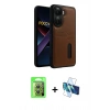 MARSİLYAN™- Poco X7 Pro Kılıf Yörünge Işık Serisi - Siyah 3D Antistatik Seramik Nano Ekran Koruyucu + Raze Metal Kamera Lens - GS