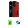 MARSİLYAN™- Poco X7 Pro Kılıf Yörünge Işık Serisi - Siyah 3D Antistatik Seramik Nano Ekran Koruyucu + Raze Metal Kamera Lens - GS