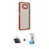 MARSİLYAN™- Pocophone X3 Kılıf Ahenk Çizgi Serisi - Siyah 5D Eko Cam Ekran Koruyucu + Kamera Lens Koruma Cam - SF