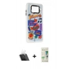 MARSİLYAN™- Pocophone X3 Kılıf Siluet Çizgi Koleksiyonu - Siyah 20D Premium Cam Ekran Koruyucu + Kamera Lens Koruma Cam - SF