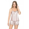 MARSiLYAN-  Pudra Saten Babydoll Şort Takımı